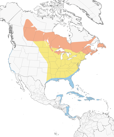 Palm Warbler range map