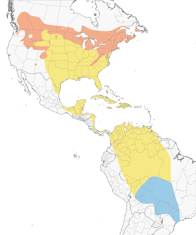 Veery range map